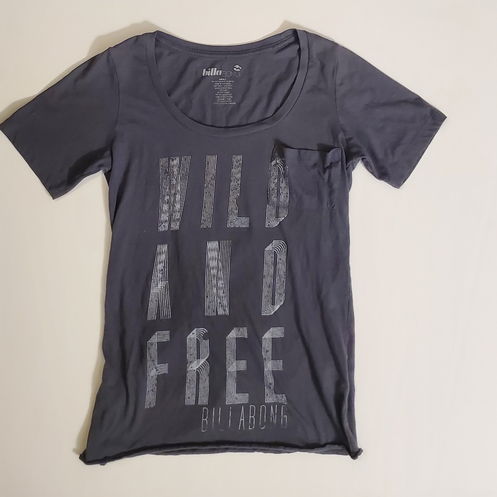 3/25Billabong Gray Wild And Free Graphic Tee Shirt - Picture 6 of 10